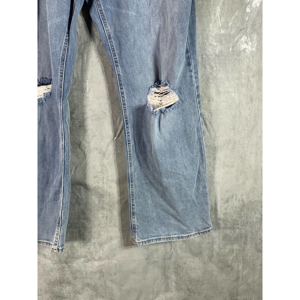 Tinseltown Junior's Plus Medium Wash High-Rise Distressed Wide-Leg Jeans SZ 18W - Picture 7 of 13